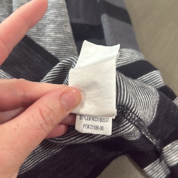 PRANA Tellie Sweater Pullover Charcoal Gray Striped 1/4 Zip Wool Blend Small - Picture 9 of 9